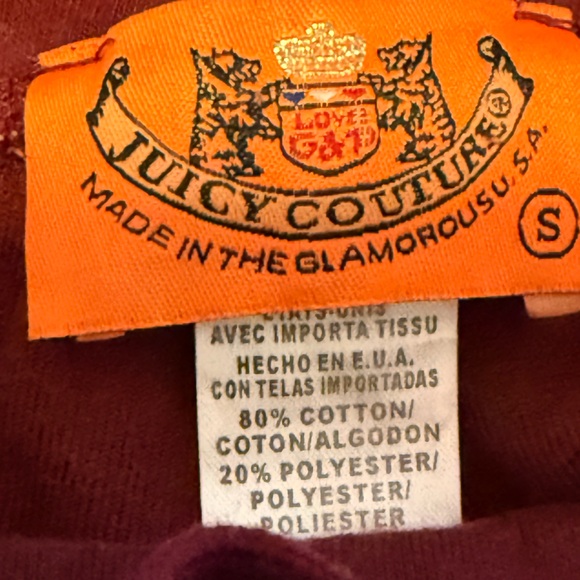 Juicy Couture Pants - Juicy Couture Velour Maroon Pants- Size: Small